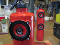 Fire extinguisher speaker mod looks great, sounds tinny?